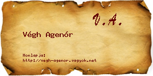 Végh Agenór névjegykártya