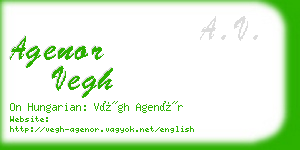 agenor vegh business card